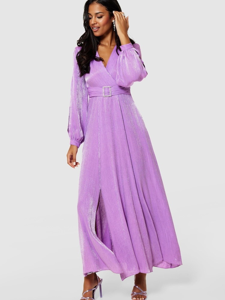 Closet London Purple Maxi Shimmer Dress - Image 1 of 5