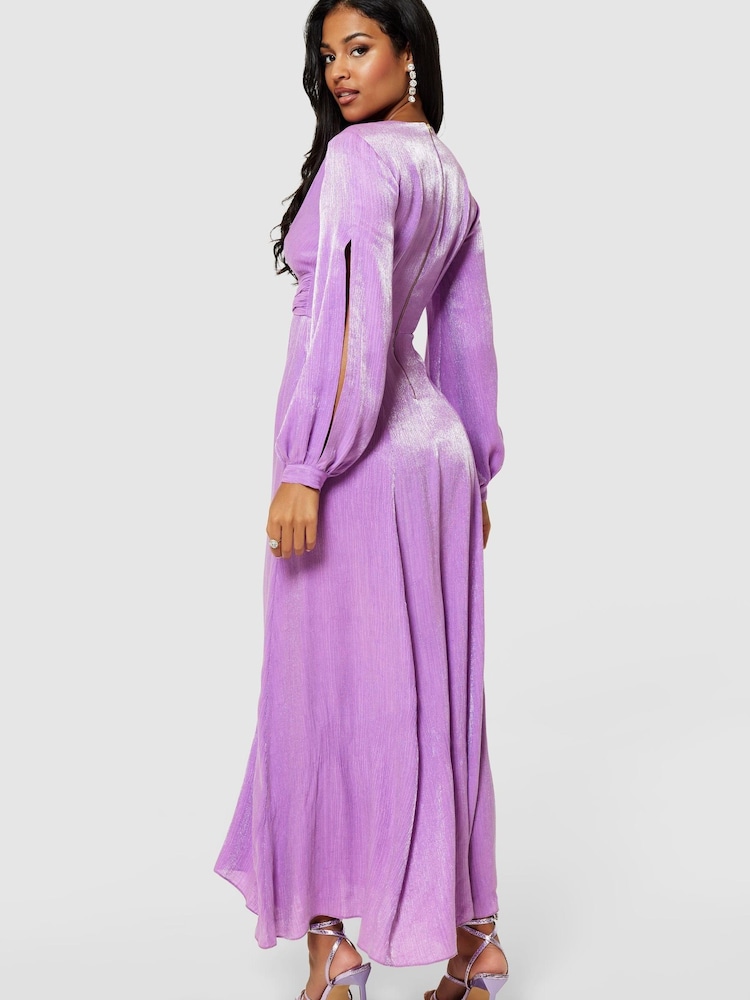 Closet London Purple Maxi Shimmer Dress - Image 2 of 5