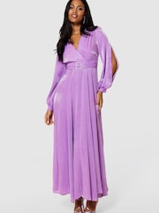 Closet London Purple Maxi Shimmer Dress - Image 3 of 5