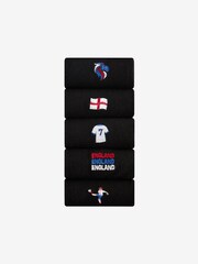 Black Fun Embroidered Socks 5 Pack - Image 1 of 6