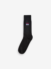 Black Fun Embroidered Socks 5 Pack - Image 4 of 6