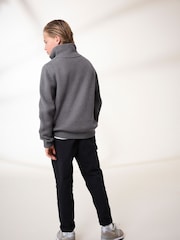 Charcoal Grey Utility Knitted Quarter Zip Jumper (3-16yrs) - Image 3 of 9