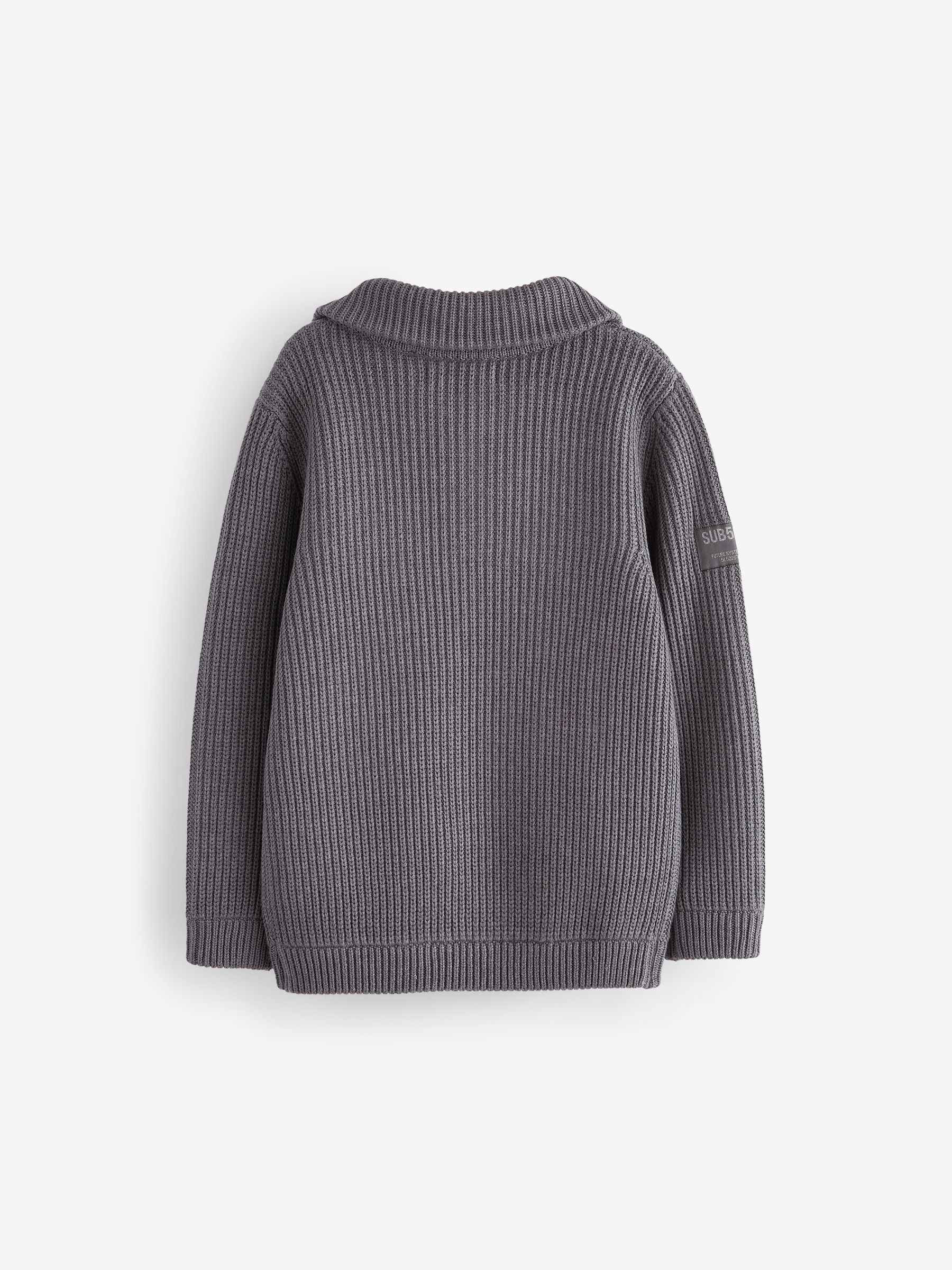 激安ブランド Buy Charcoal Grey Utility Knitted Quarter Zip Jumper (3 トップス