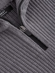 Charcoal Grey Utility Knitted Quarter Zip Jumper (3-16yrs) - Image 9 of 9