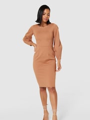 Closet London Nude Bodycon Dress - Image 1 of 4