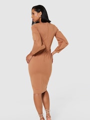 Closet London Nude Bodycon Dress - Image 2 of 4