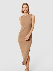 Closet London Brown Maxi Bodycon Ribbed Dress - Image 3 of 5