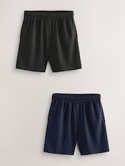 Black/Navy 2 Pack Sports Shorts (3-16yrs) - Image 1 of 10