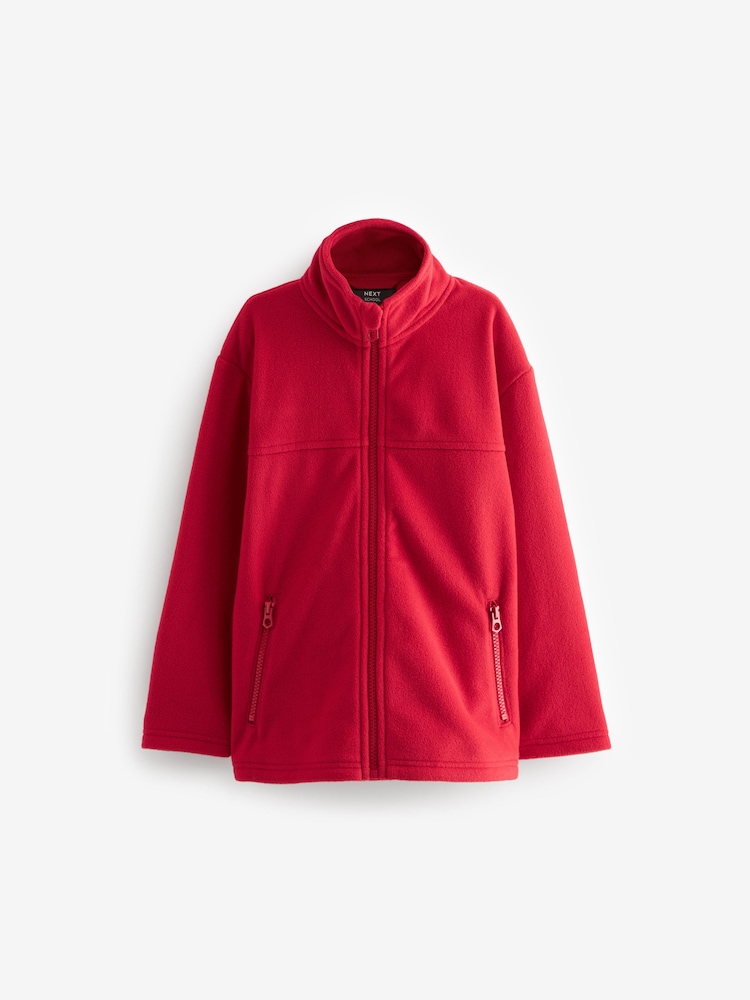 Red Zip-Up Fleece Jacket With Pockets (3-16yrs) - Image 1 of 3