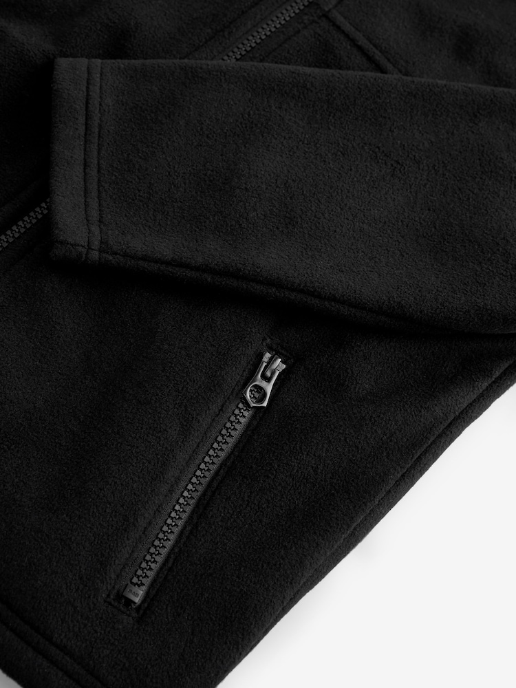 Black Zip-Up Fleece Jacket With Pockets (3-16yrs) - Image 3 of 3 Black Zip-Up Fleece Jacket With Pockets (3-16yrs) - Image 3 of 3