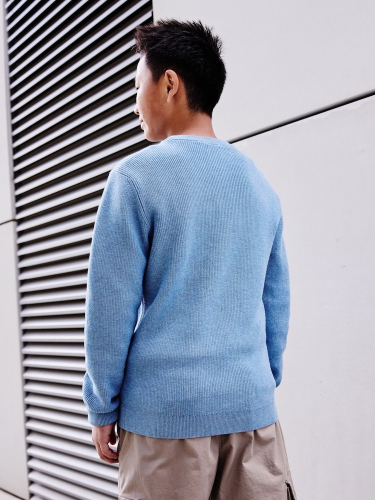 Blue Without Stag 100% Cotton Crew Neck Knitted Jumper (3-16yrs) - Image 2 of 7