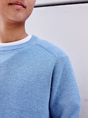 Blue Without Stag 100% Cotton Crew Neck Knitted Jumper (3-16yrs) - Image 4 of 7