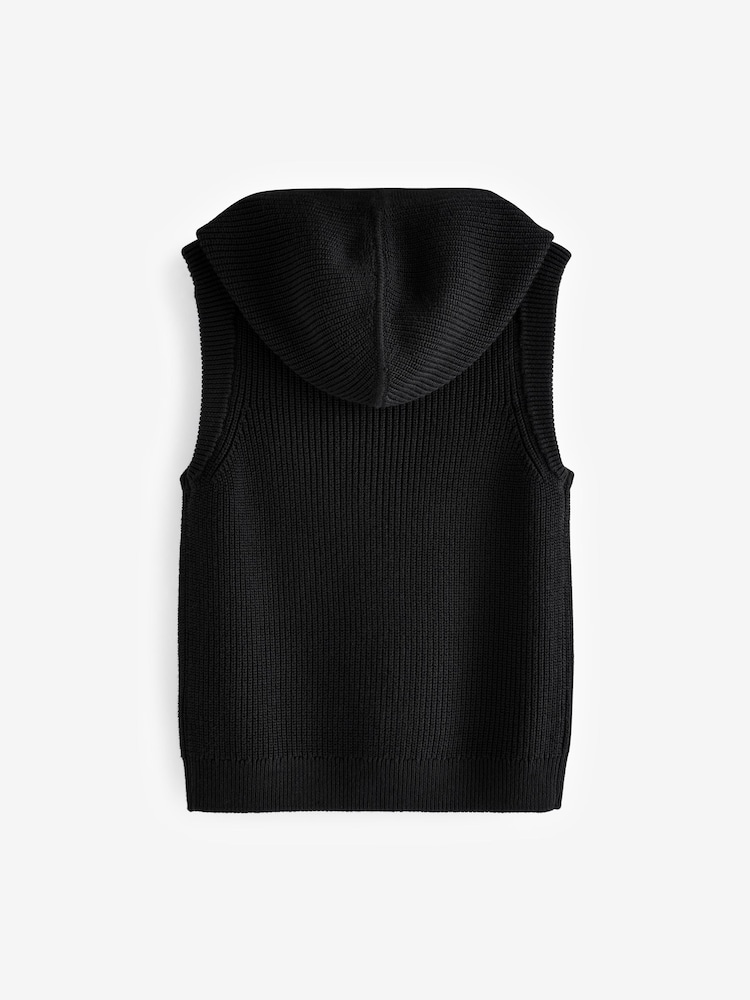 Black Sleeveless Zip Through Hoodie (3-16yrs) - Image 2 of 5