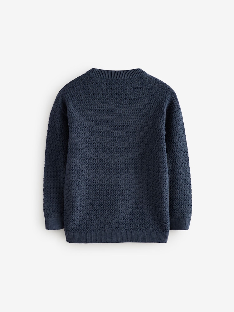 Navy Knitted Jumper (3-16yrs) - Image 2 of 4