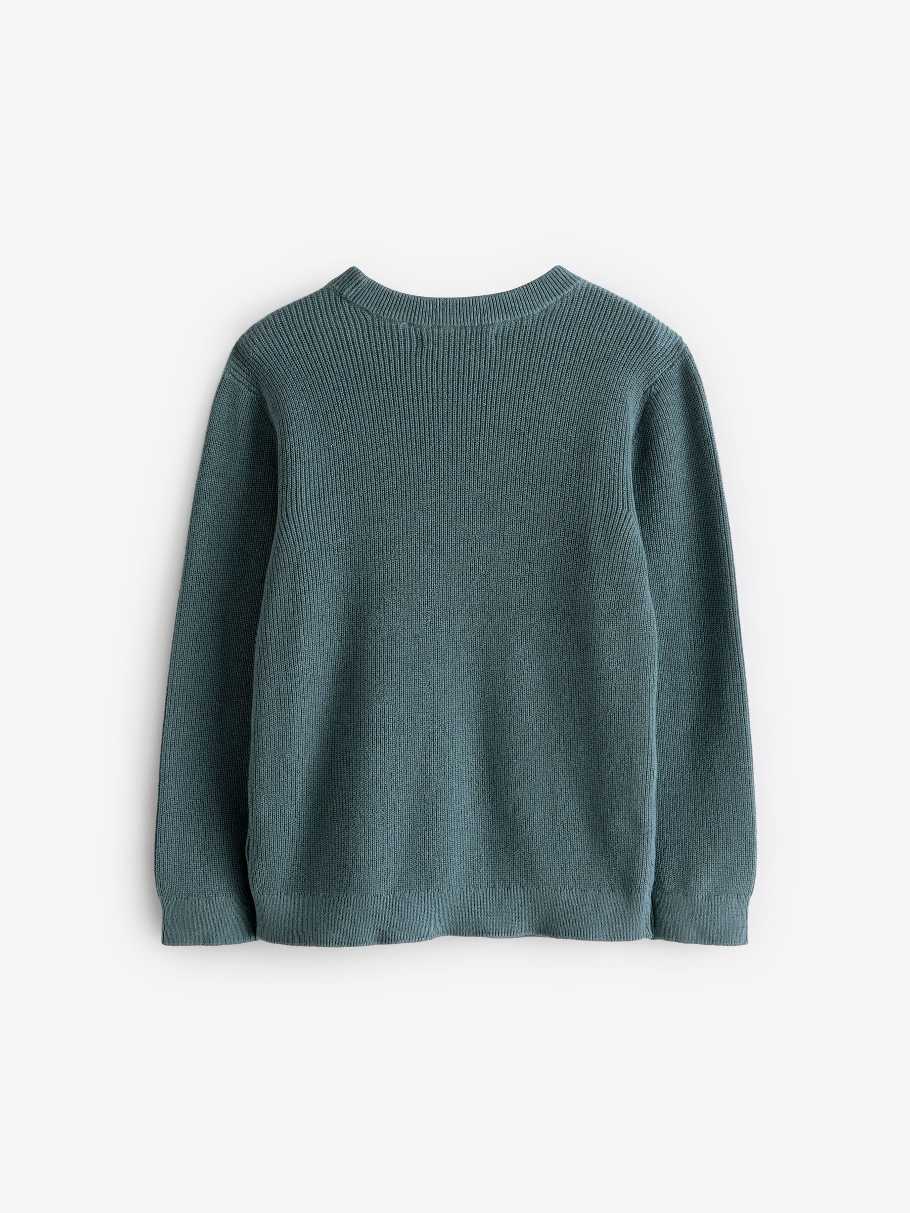 華麗 Buy Mineral Blue 100% Cotton Crew Neck Knitted Jumper (3 トップス