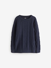 Navy Cable Knit Jumper (3-16yrs) - Image 1 of 4