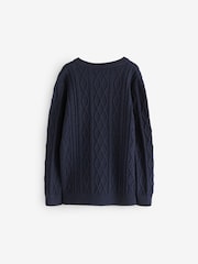 Navy Cable Knit Jumper (3-16yrs) - Image 2 of 4