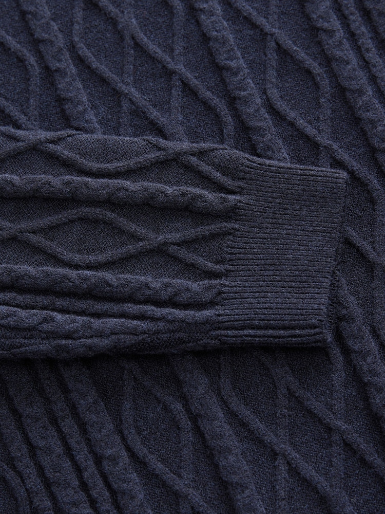 Navy Cable Knit Jumper (3-16yrs) - Image 4 of 4