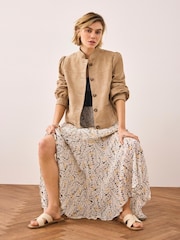 Mint Velvet Floral Print Midi Skirt - 圖片 2/8