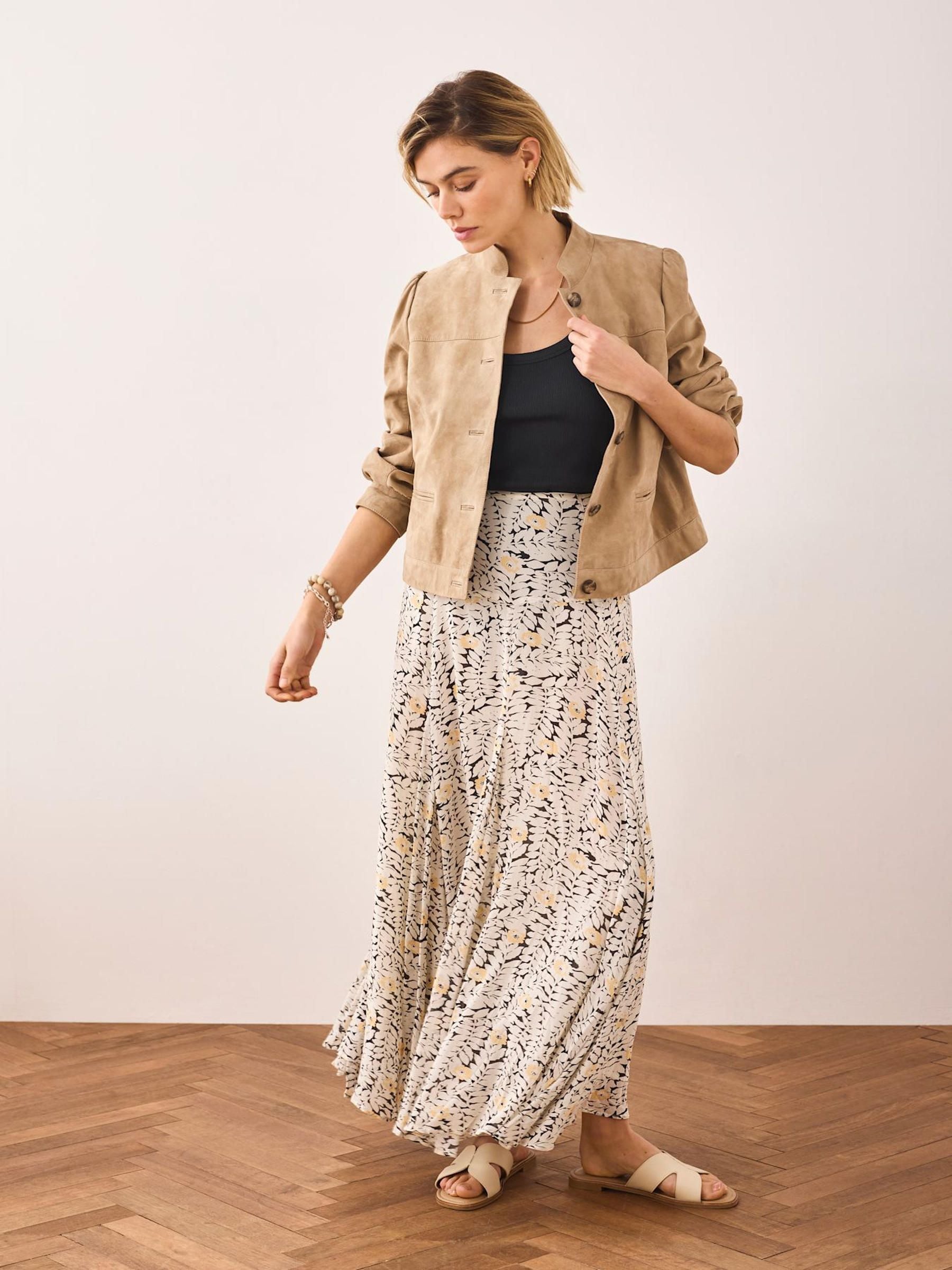 Buy Mint Velvet Black/Cream Floral Print Midi Skirt from Next USA