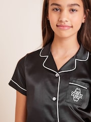 Lipsy Black Satin Pyjamas - Image 4 of 4