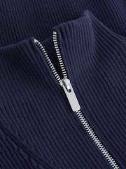 Navy Blue Knitted Quarter Zip Jumper (3-16yrs) - Image 3 of 3
