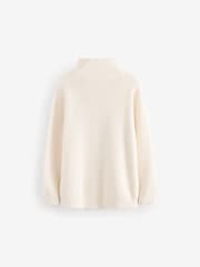 Ecru/Cream Knitted Quarter Zip Jumper (3-16yrs) - Image 4 of 5