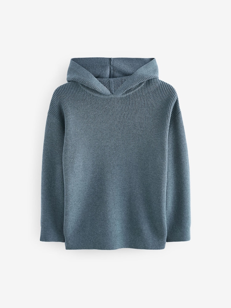 Blue Knitted Hoodie (3-16yrs) - Image 1 of 3