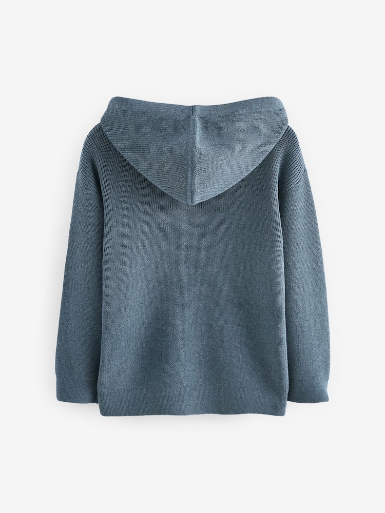 Blue Knitted Hoodie (3-16yrs) - Image 2 of 3