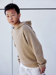 Tan Brown Knitted Hoodie (3-16yrs) - Image 3 of 6