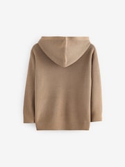 Tan Brown Knitted Hoodie (3-16yrs) - Image 5 of 6