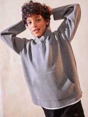 Grey Quarter Zip Knitted Hoodie (3-16yrs) - Image 1 of 7