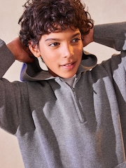 Grey Quarter Zip Knitted Hoodie (3-16yrs) - Image 3 of 7