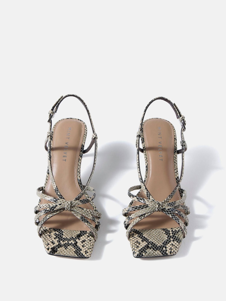 Mint Velvet Cream Marcie Knot Heels - Image 2 of 4 Mint Velvet Cream Marcie Knot Heels - Image 2 of 4