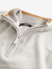 Grey Quarter Zip 100% Cotton Jumper (3-16yrs) - Image 3 of 3