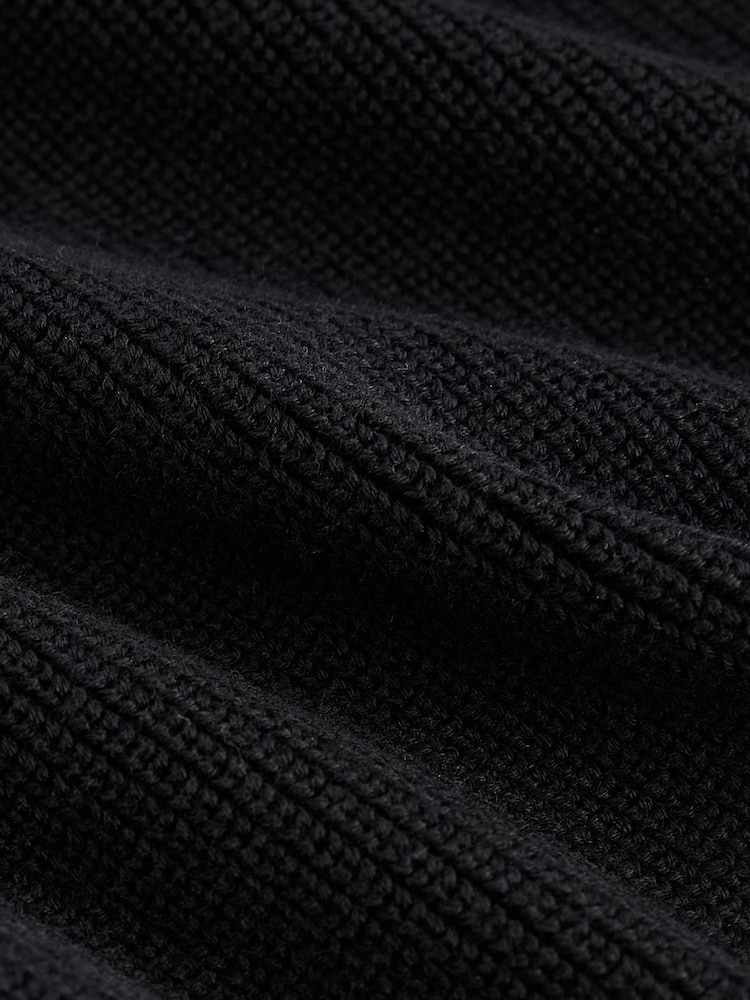 Black Knitted Hoodie (3-16yrs) - Image 2 of 2 Black Knitted Hoodie (3-16yrs) - Image 2 of 2