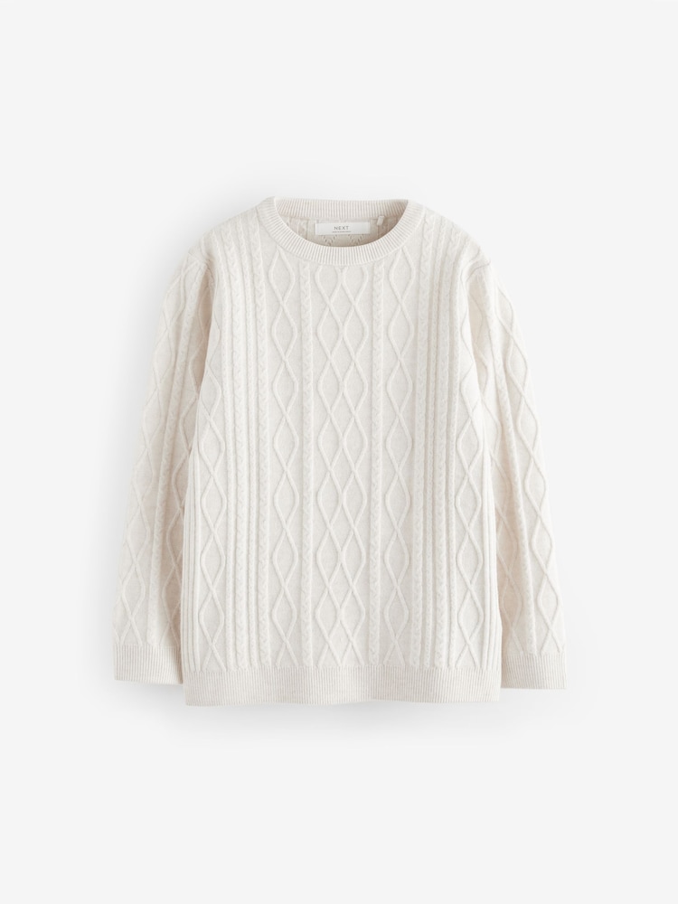 Ecru Cream Cable Knit Jumper (3-16yrs) - Image 1 of 3
