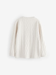 Ecru Cream Cable Knit Jumper (3-16yrs) - Image 2 of 3