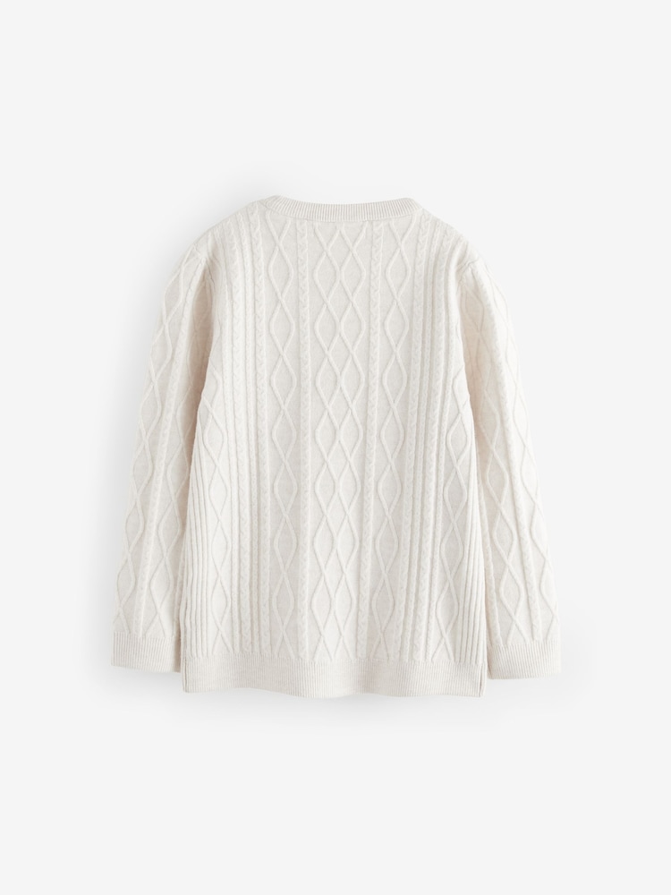 Ecru Cream Cable Knit Jumper (3-16yrs) - Image 2 of 3