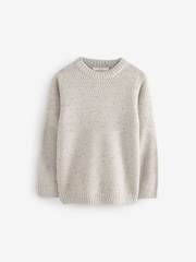 Neutral Grey Textured Crew Neck Jumper (3-16yrs) - Image 1 of 3