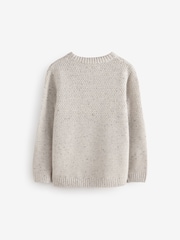 Neutral Grey Textured Crew Neck Jumper (3-16yrs) - Image 2 of 3