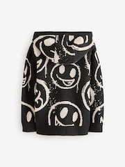 Faces Black Long Sleeve Knitted 100% Cotton Hoodie (3-16yrs) - Image 5 of 6