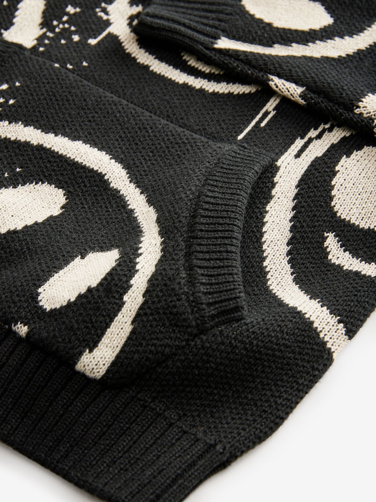 Faces Black Long Sleeve Knitted 100% Cotton Hoodie (3-16yrs) - Image 6 of 6