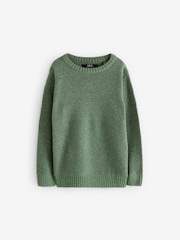 Khaki Green Textured Crew Neck Jumper (3-16yrs) - Image 1 of 4