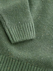Khaki Green Textured Crew Neck Jumper (3-16yrs) - Image 3 of 4