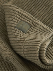 Khaki Green Utility Knitted Quarter Zip Jumper (3-16yrs) - Image 4 of 4