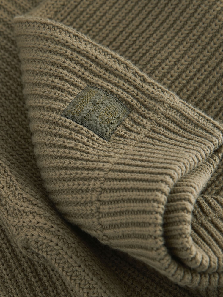 Khaki Green Utility Knitted Quarter Zip Jumper (3-16yrs) - Image 4 of 4