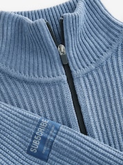 Blue Utility Knitted Quarter Zip Jumper (3-16yrs) - Image 4 of 4