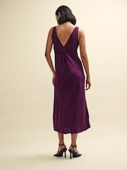Nobodys Child Purple Helena Jacquard Midi Dress - Image 3 of 4