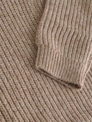Neutral Long Sleeve Quarter Zip Polo Shirt (3-16yrs) - Image 4 of 4